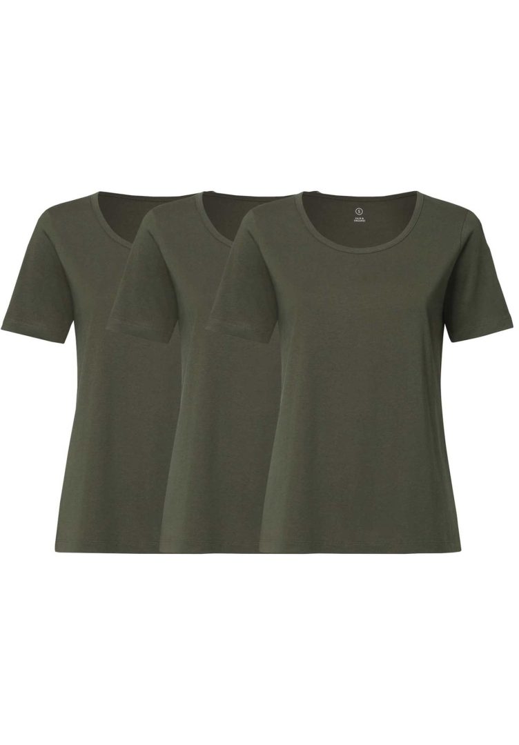 Damen T-Shirt 3er Pack Grün  von ThokkThokk