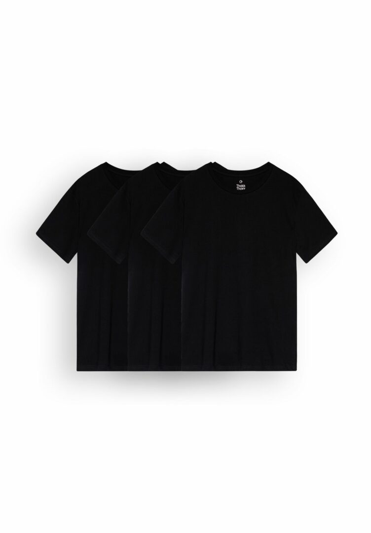 Herren T-Shirt Schwarz 3er Pack  von ThokkThokk