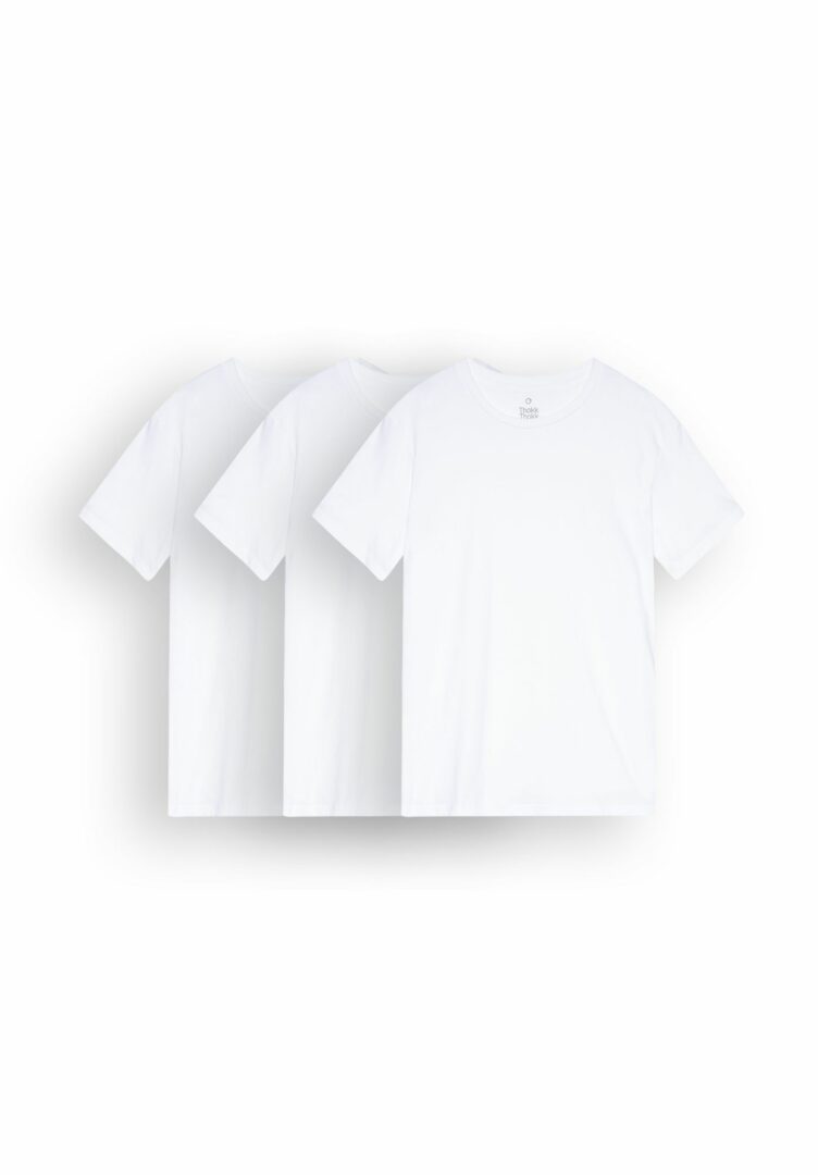 Herren T-Shirt Weiß 3er Pack  von ThokkThokk