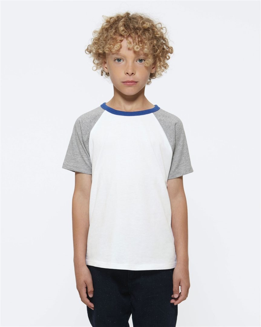 Kinder T-Shirt Weiß Grau Blau  von ThokkThokk