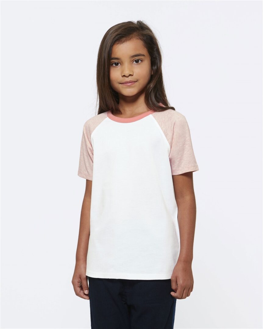Kinder T-Shirt Weiß Rosa  von ThokkThokk