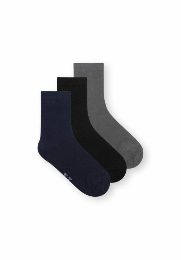 Socken Mittelhoch Schwarz Grau Blau 3er Pack  von ThokkThokk