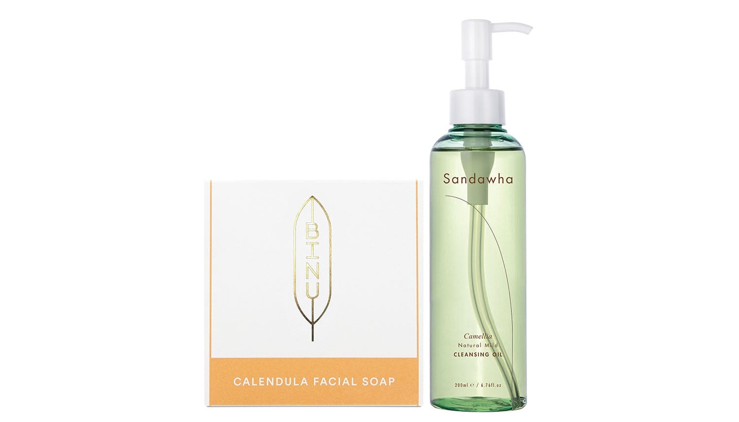 Double Cleansing Set - Mit Calendula Facial Soap von Binu