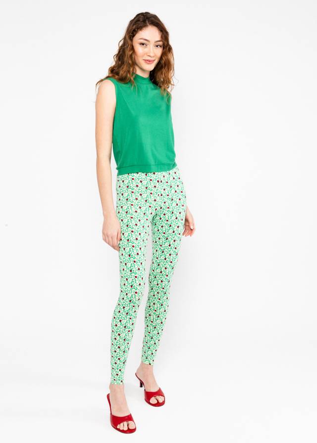 Baumwoll-Leggings Lovely Legs - Leafy Ladybug von Blutsgeschwister