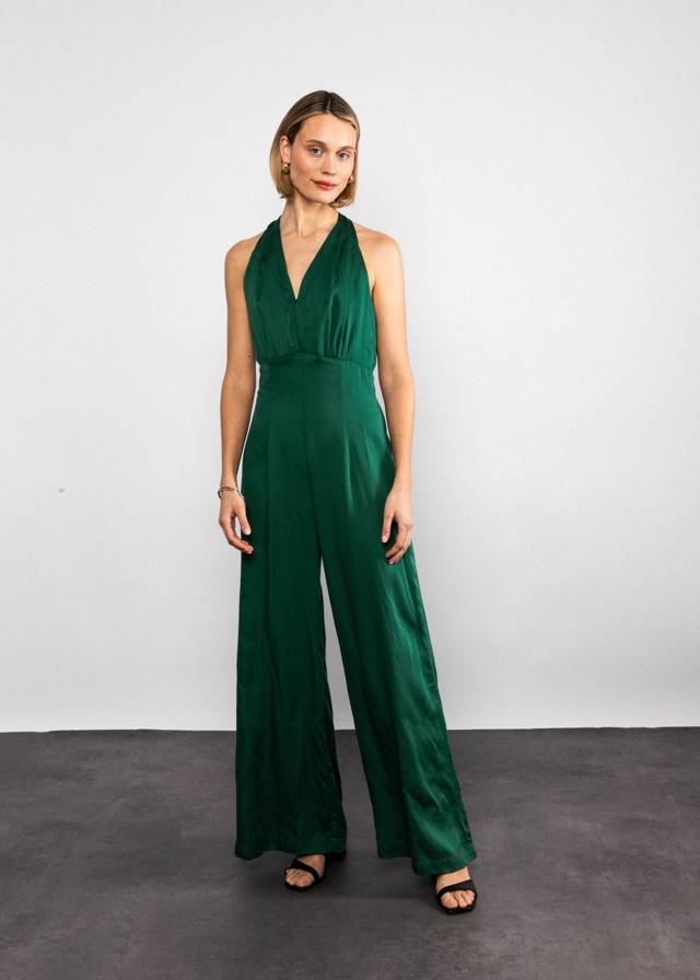Jumpsuit Grace - Pure Green Satin von Blutsgeschwister