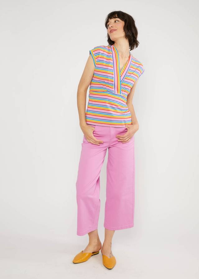 Streifenshirt Virgin Venus - Coral Rainbow Stripes von Blutsgeschwister