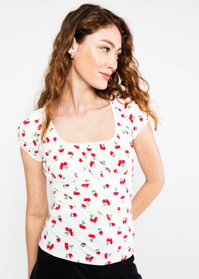 T-Shirt Blumento Ferde - Cherry Print Memory von Blutsgeschwister