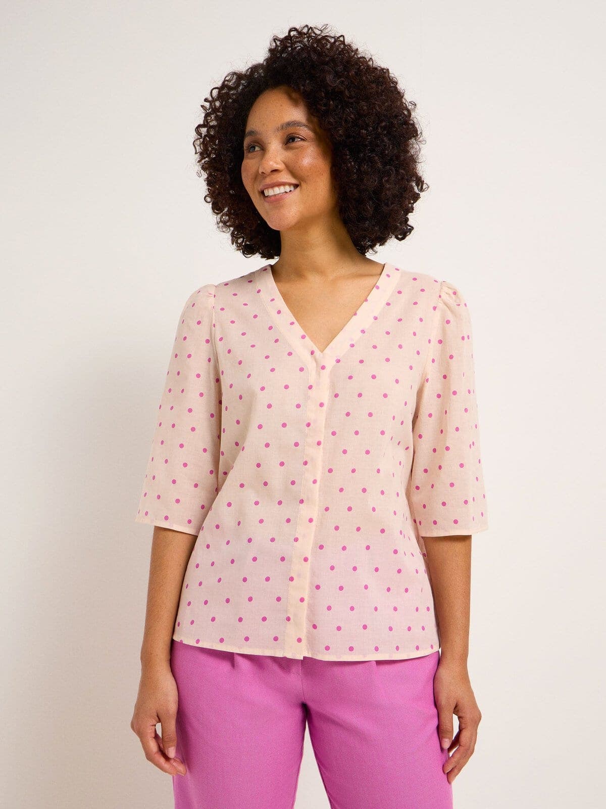 3/4-Arm Bluse - Print Polka Dots Bloom von Lanius