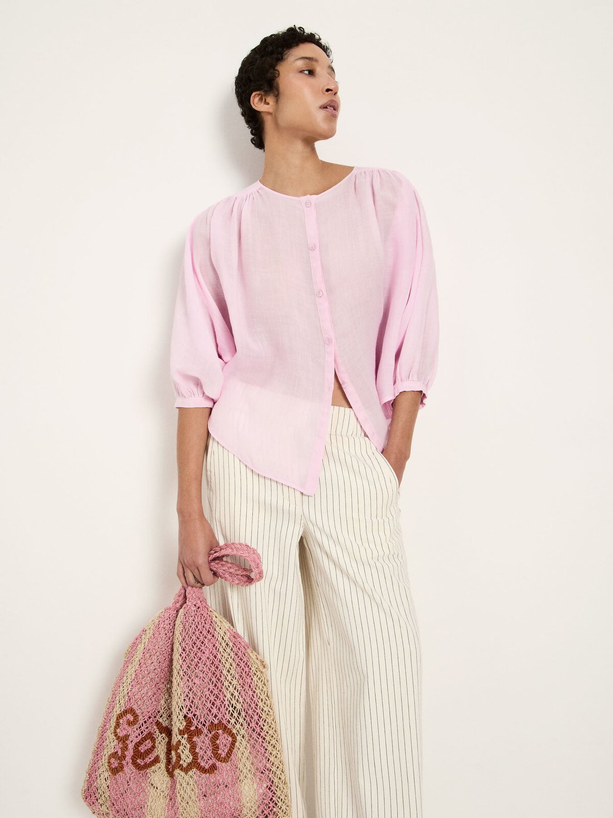 Bluse mit Kräuseln - Orchid von Lanius