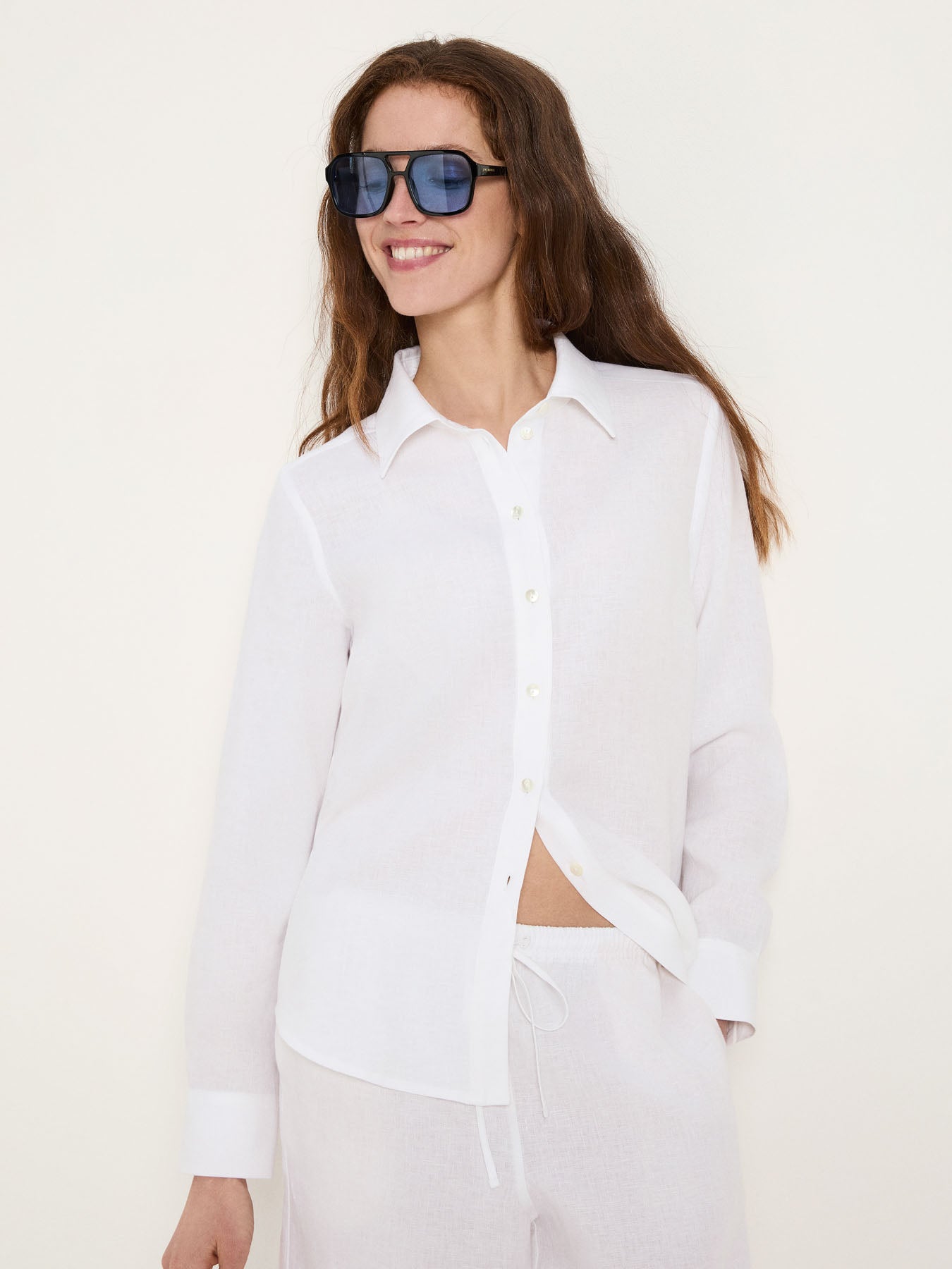 Hemdbluse (GOTS) - Bright White von Lanius