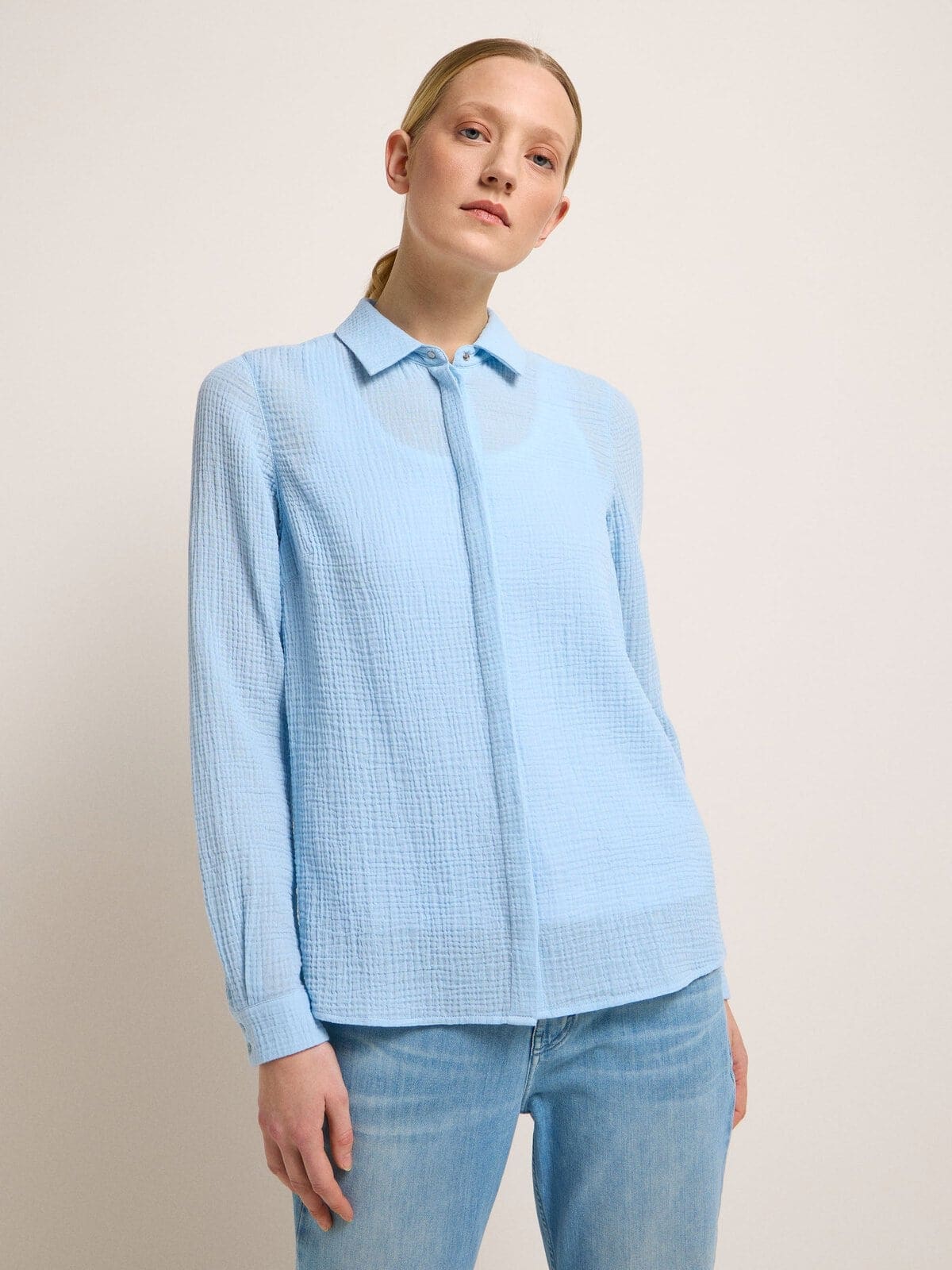 Hemdbluse mit Struktur - Clear Sky von Lanius