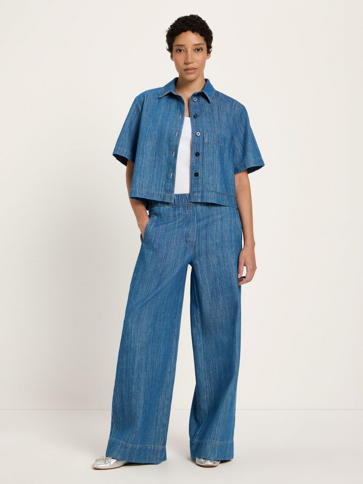 Jeansshirt (GOTS) - Mid Blue Denim von Lanius