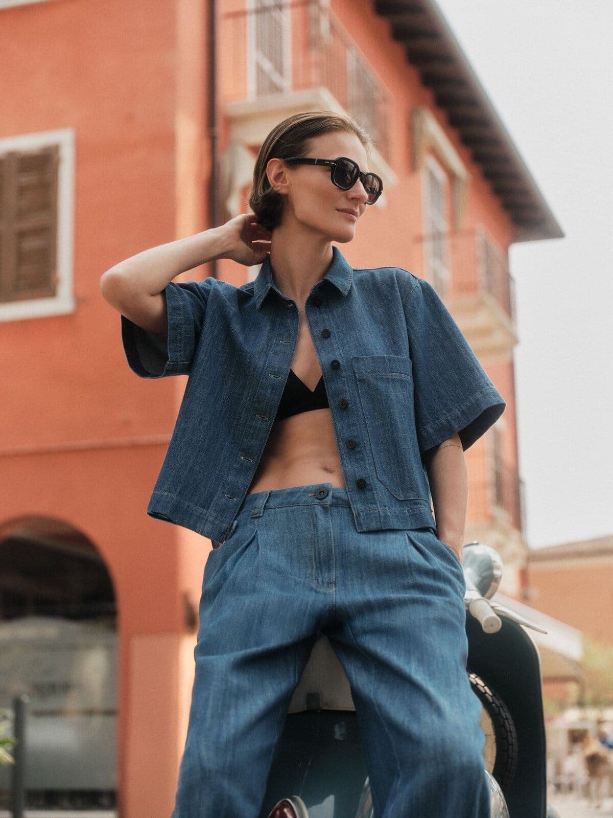 Jeansshirt (GOTS) - Mid Blue Denim von Lanius