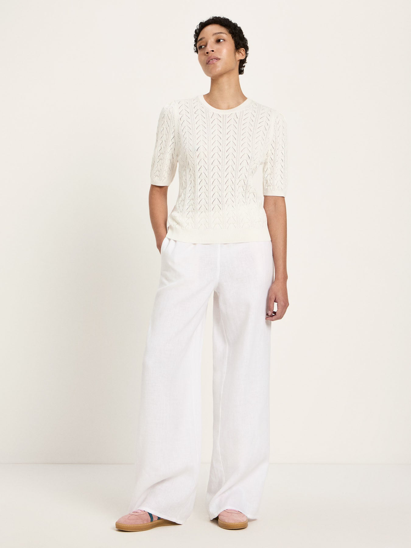 Kurzarmpullover (GOTS) - Off White von Lanius
