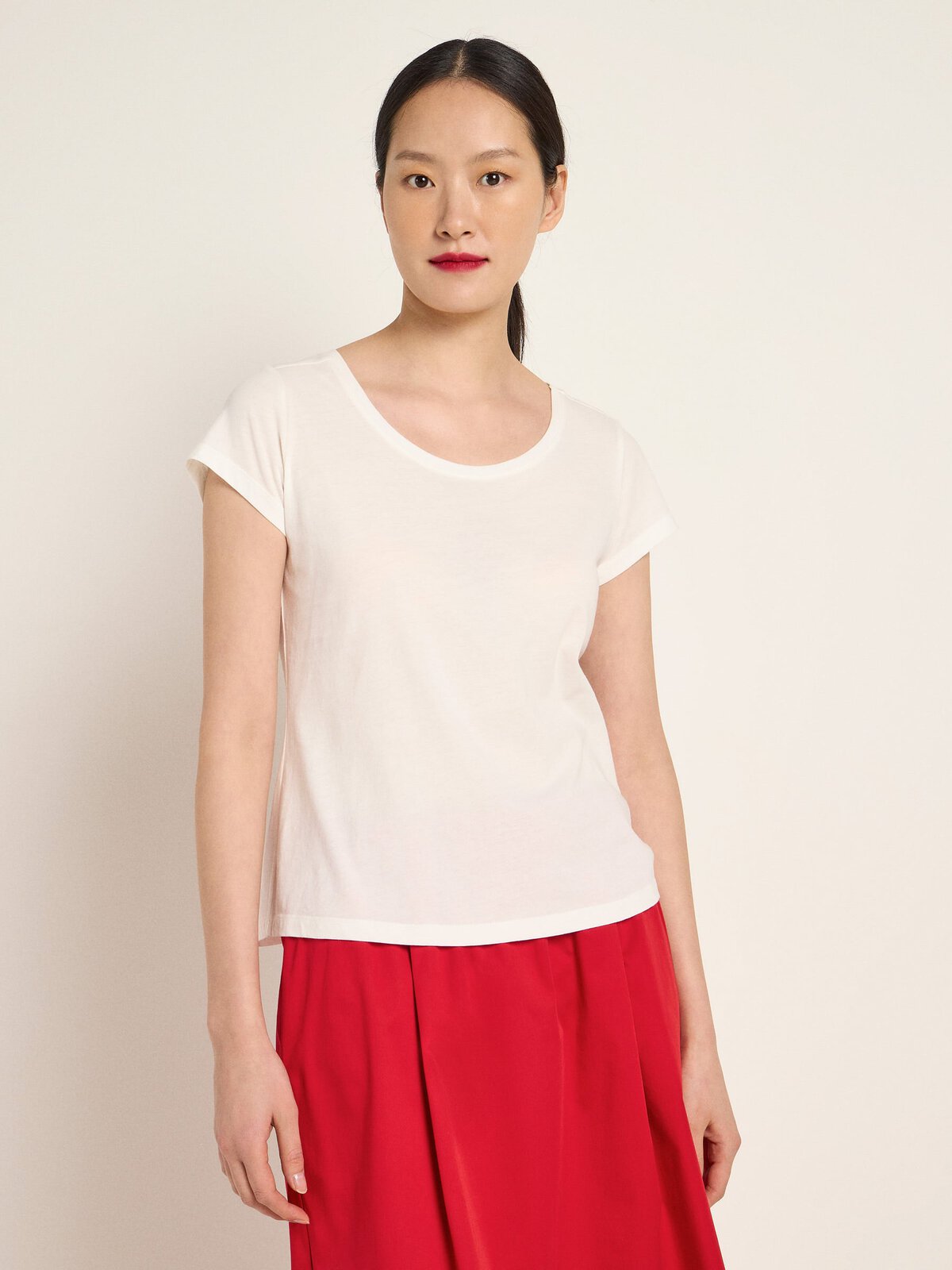 Kurzarmshirt (GOTS) - Off White von Lanius