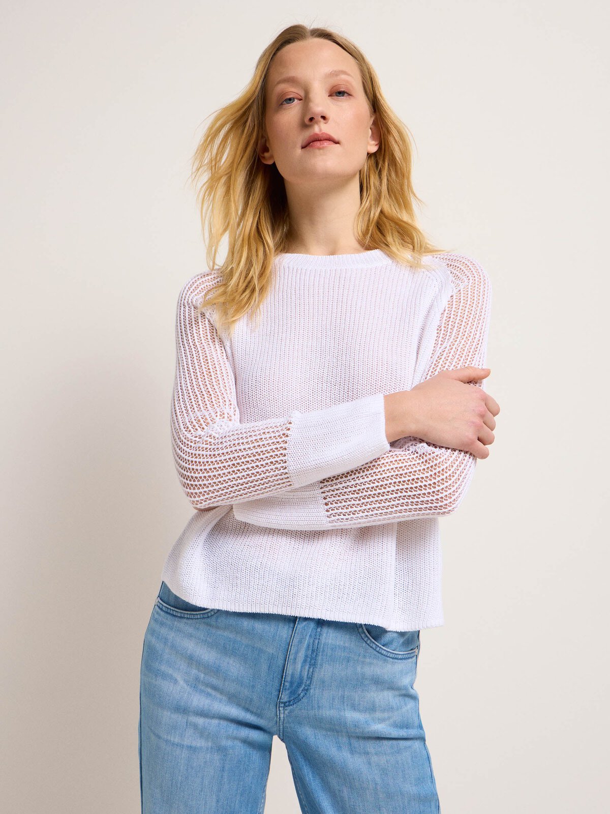 Pullover im Strickmix - White von Lanius