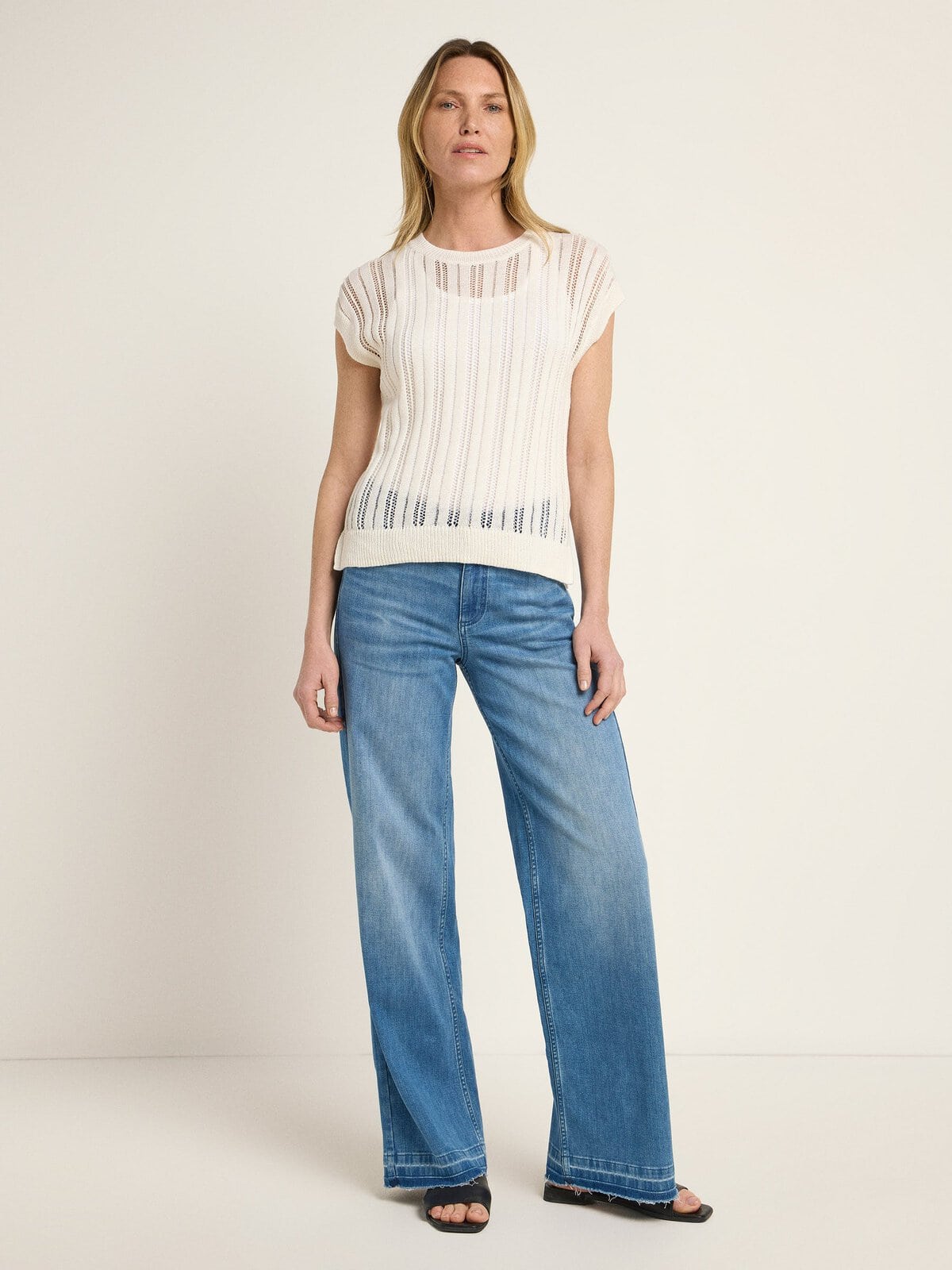 Pullunder mit Ajour - Off White von Lanius
