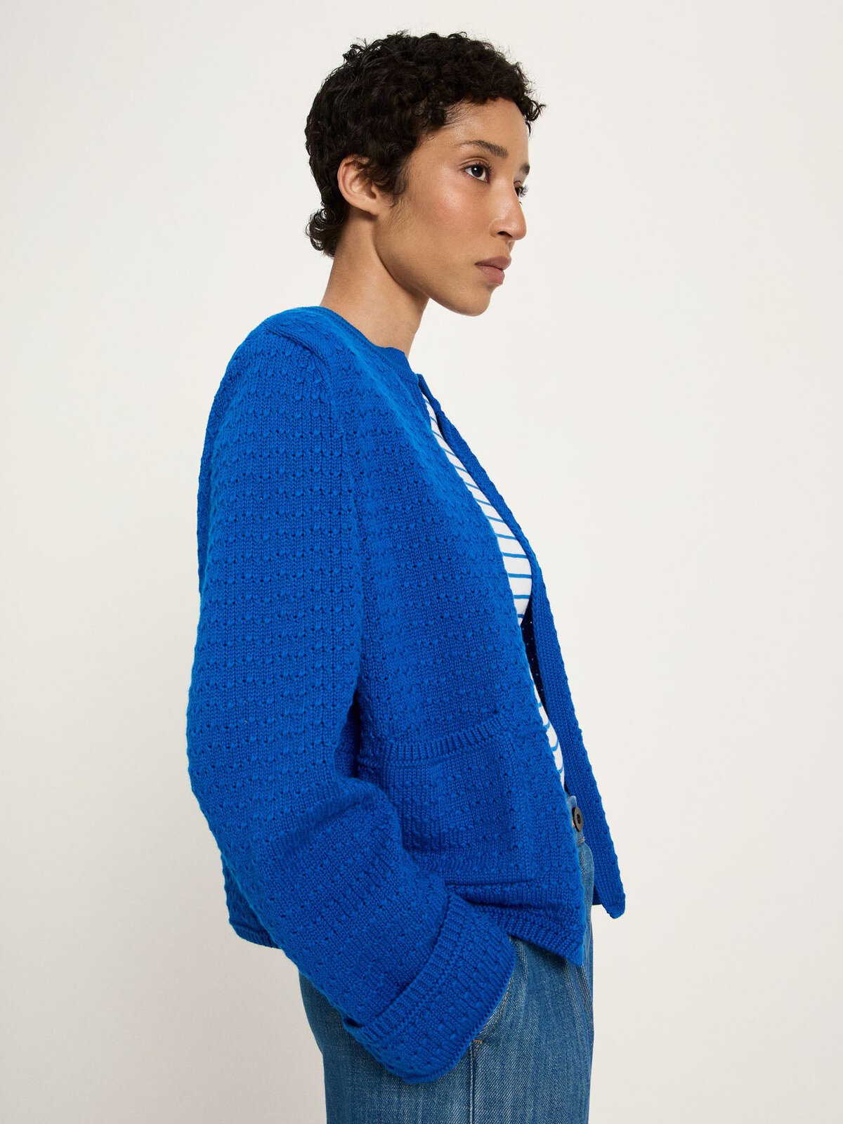 Strickjacke mit Struktur (GOTS) - Lapis von Lanius