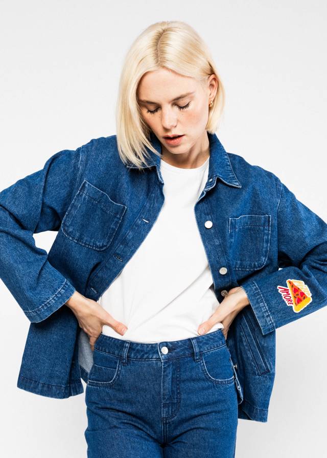 Hemdjacke Love Shack - Ocean Indigo Denim Embroidery von Blutsgeschwister
