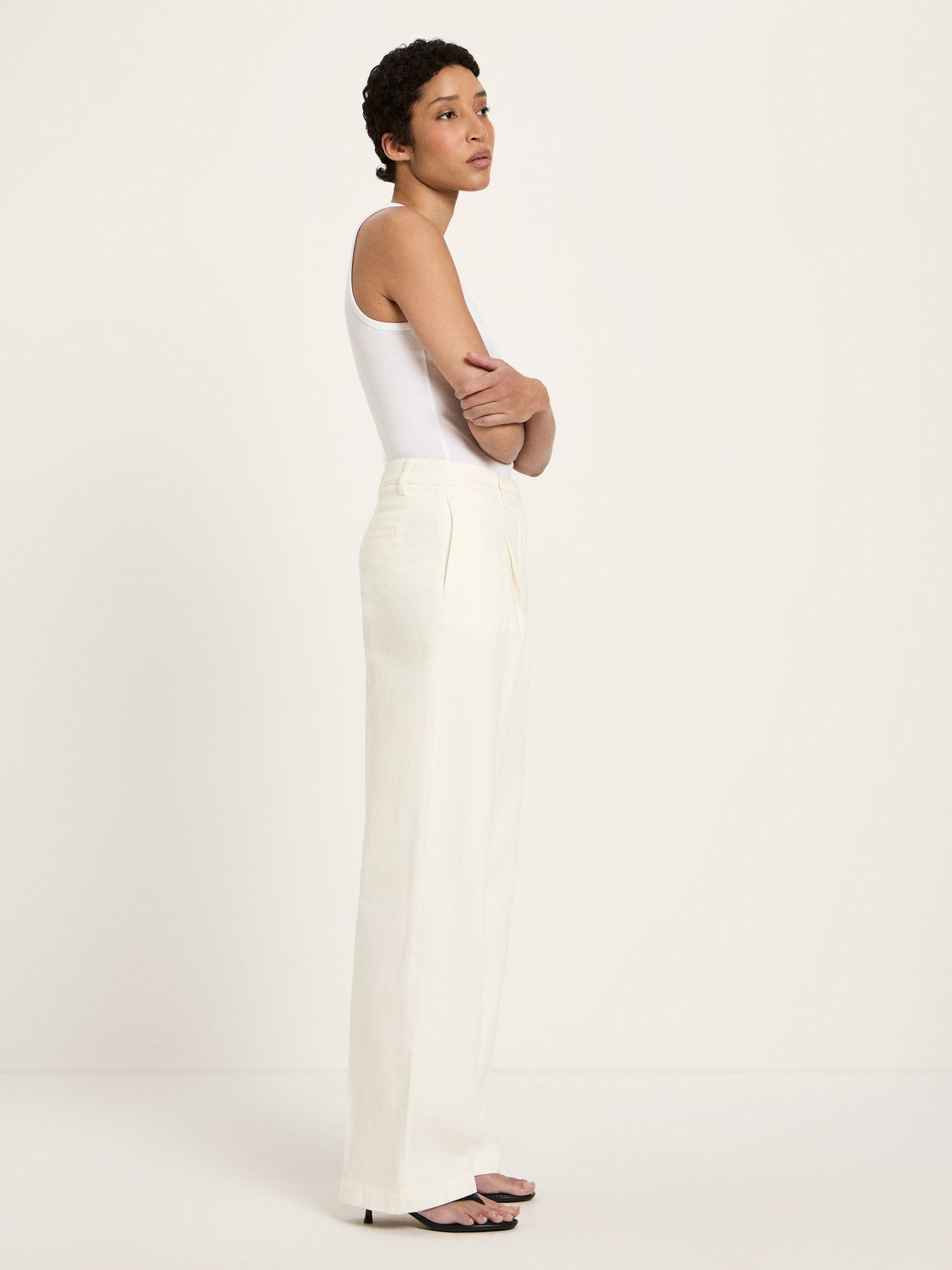 Hose mit Bundfalte (GOTS) - White von Lanius