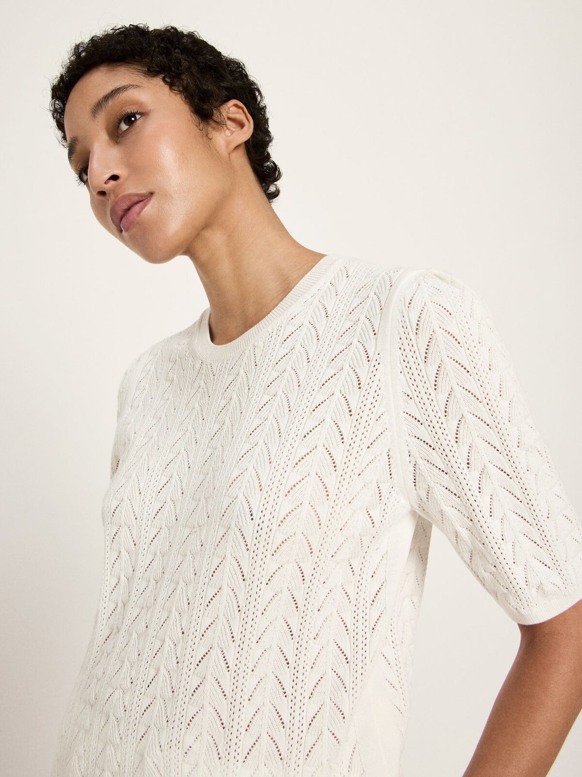 Kurzarmpullover (GOTS) - Off White von Lanius