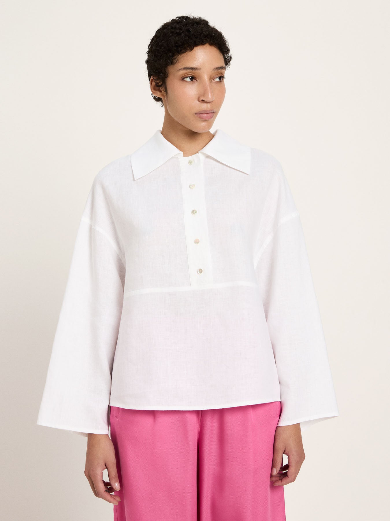 Oversizebluse (GOTS) - Bright White von Lanius