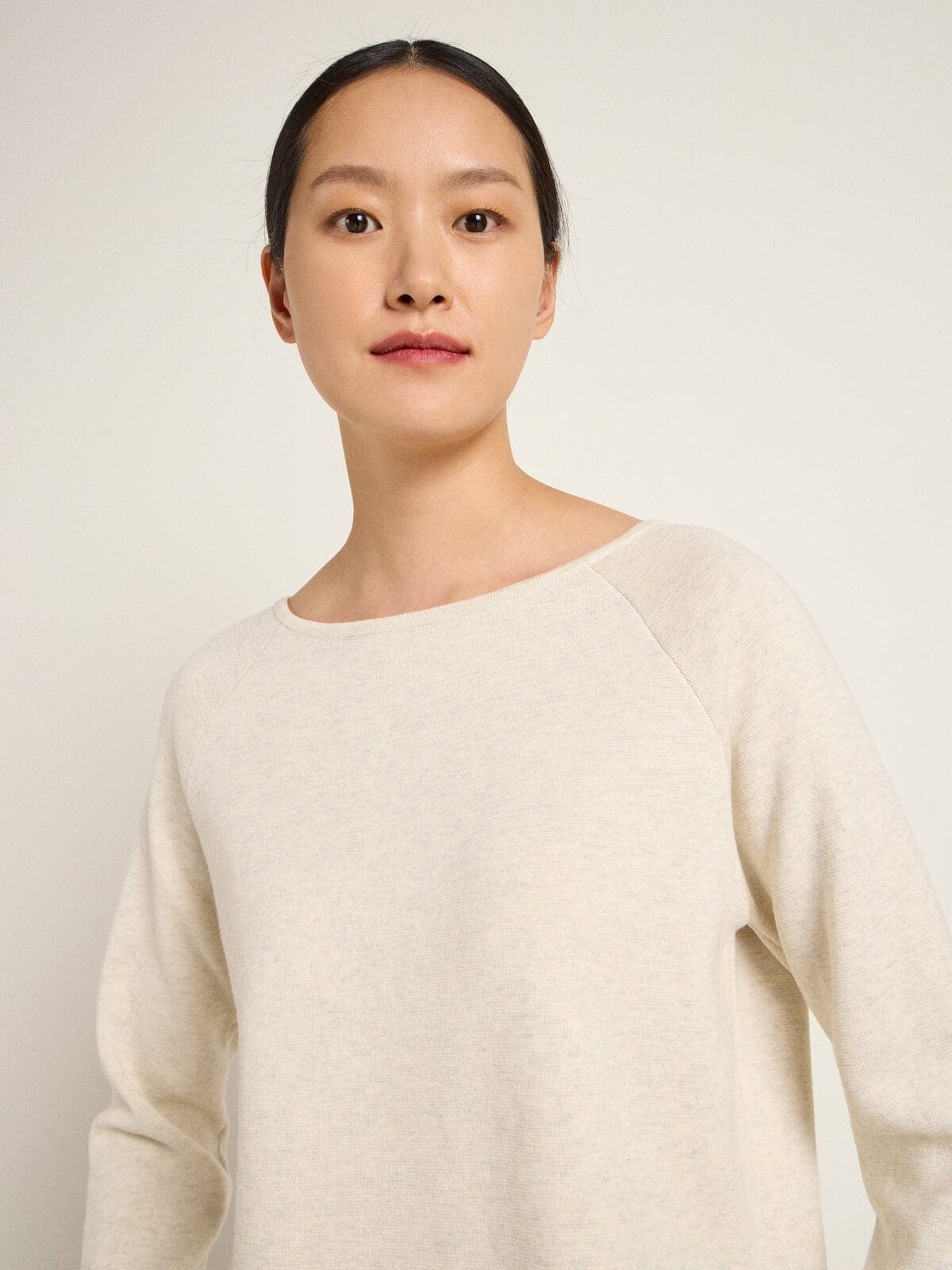 U-Boot Pullover (GOTS) - Off White Melange von Lanius