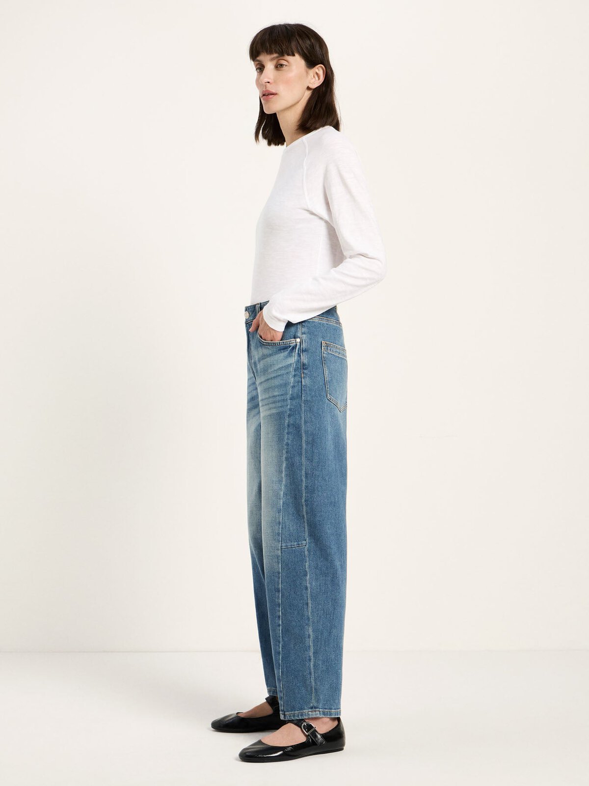 Barrel Jeans "EMBER" (GOTS) - Mid Blue Denim von Lanius