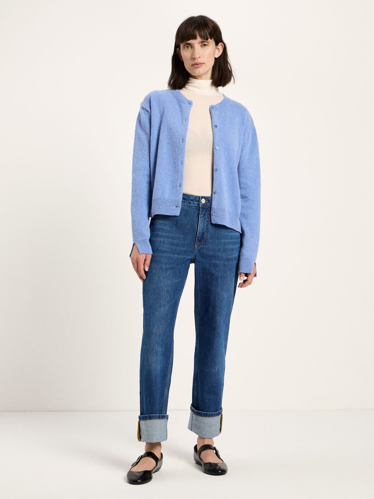 Boxy Strickjacke (GOTS) - Light Blue Melange von Lanius