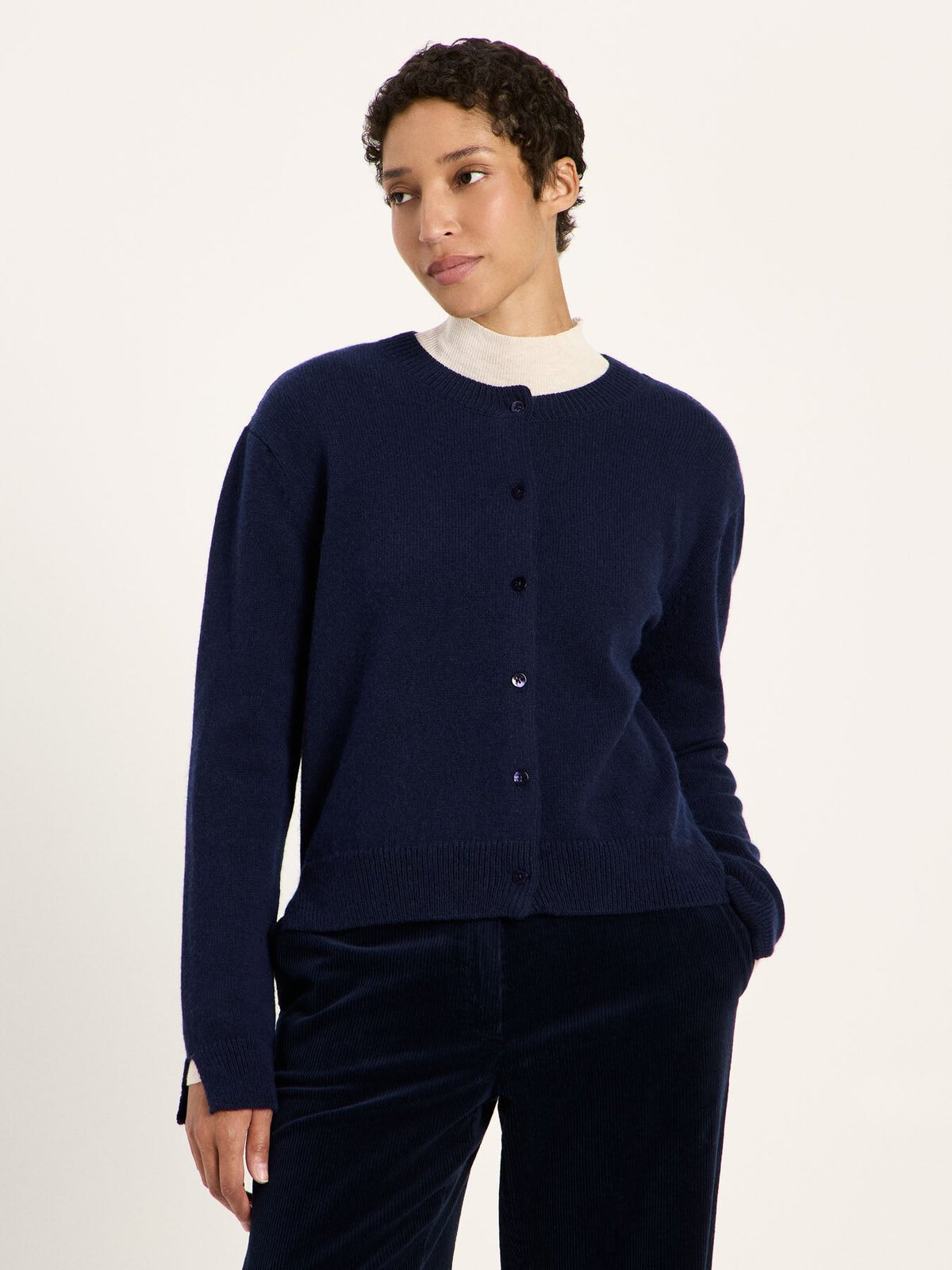 Boxy Strickjacke (GOTS) - Midnight von Lanius