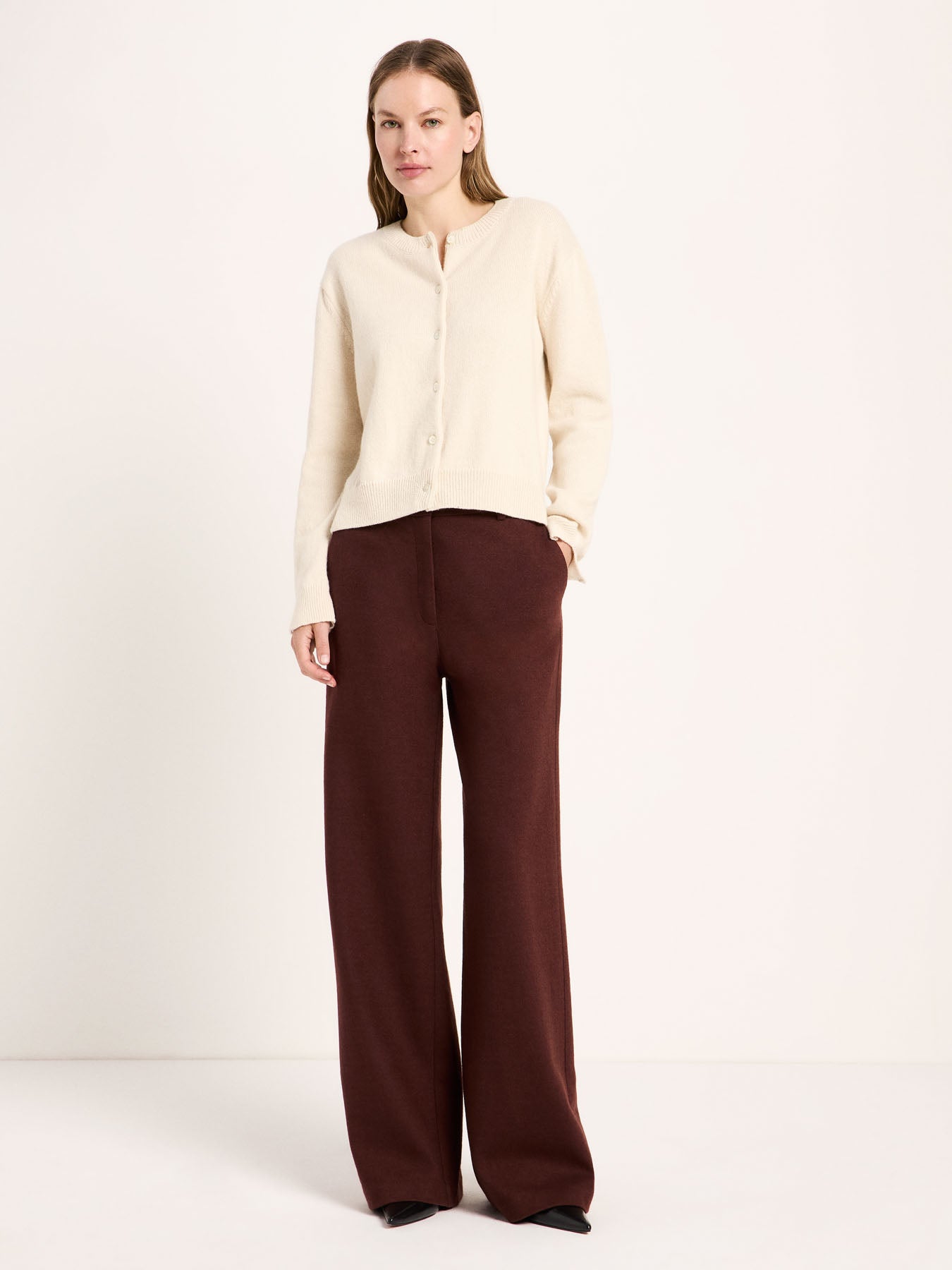 Boxy Strickjacke (GOTS) - Off White von Lanius