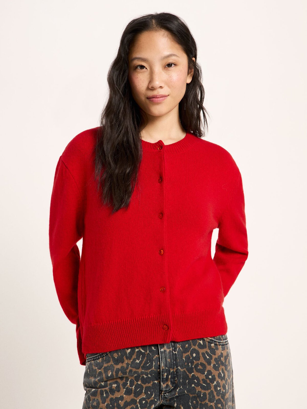 Boxy Strickjacke (GOTS) - Red von Lanius