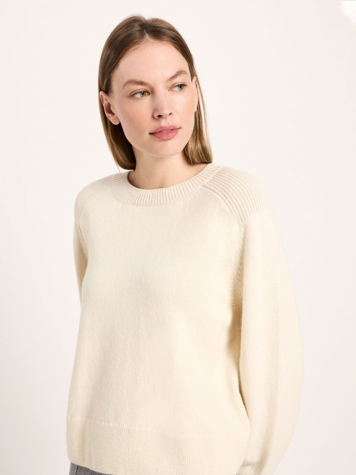 Cropped Pullover (GOTS) - Off White von Lanius