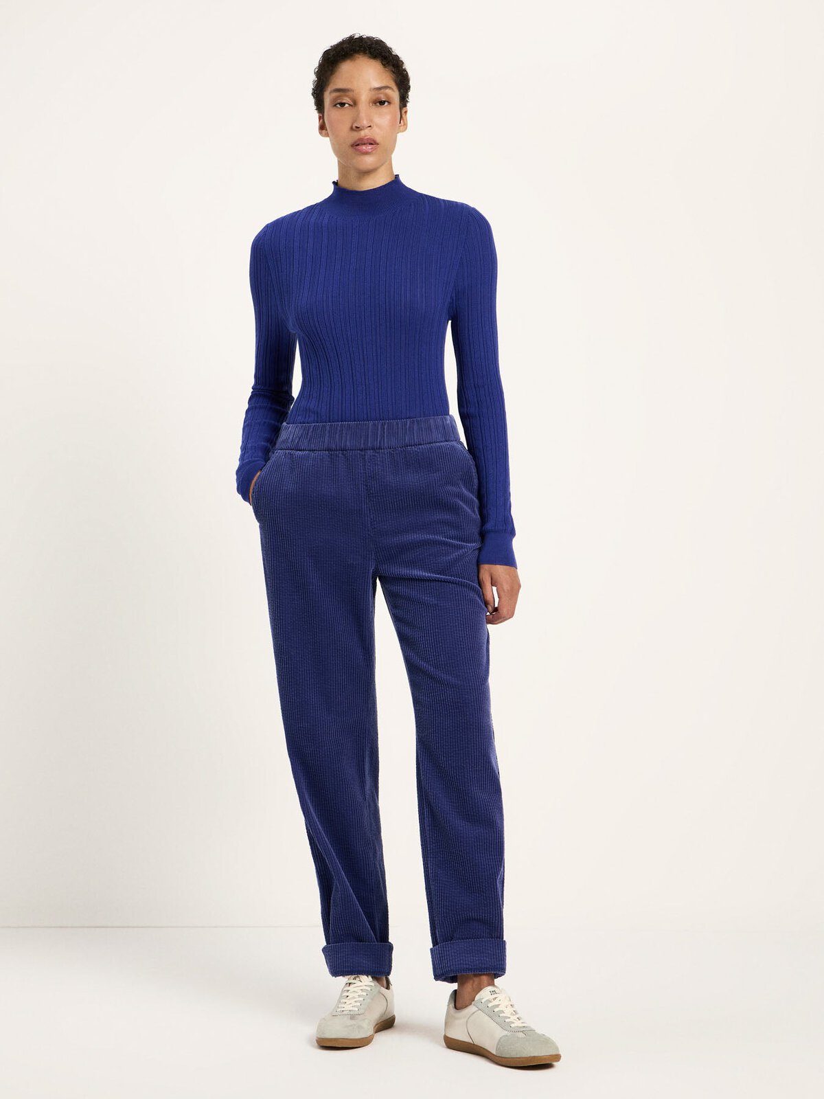 Kord Hose mit Gummizug (GOTS) - Blue von Lanius