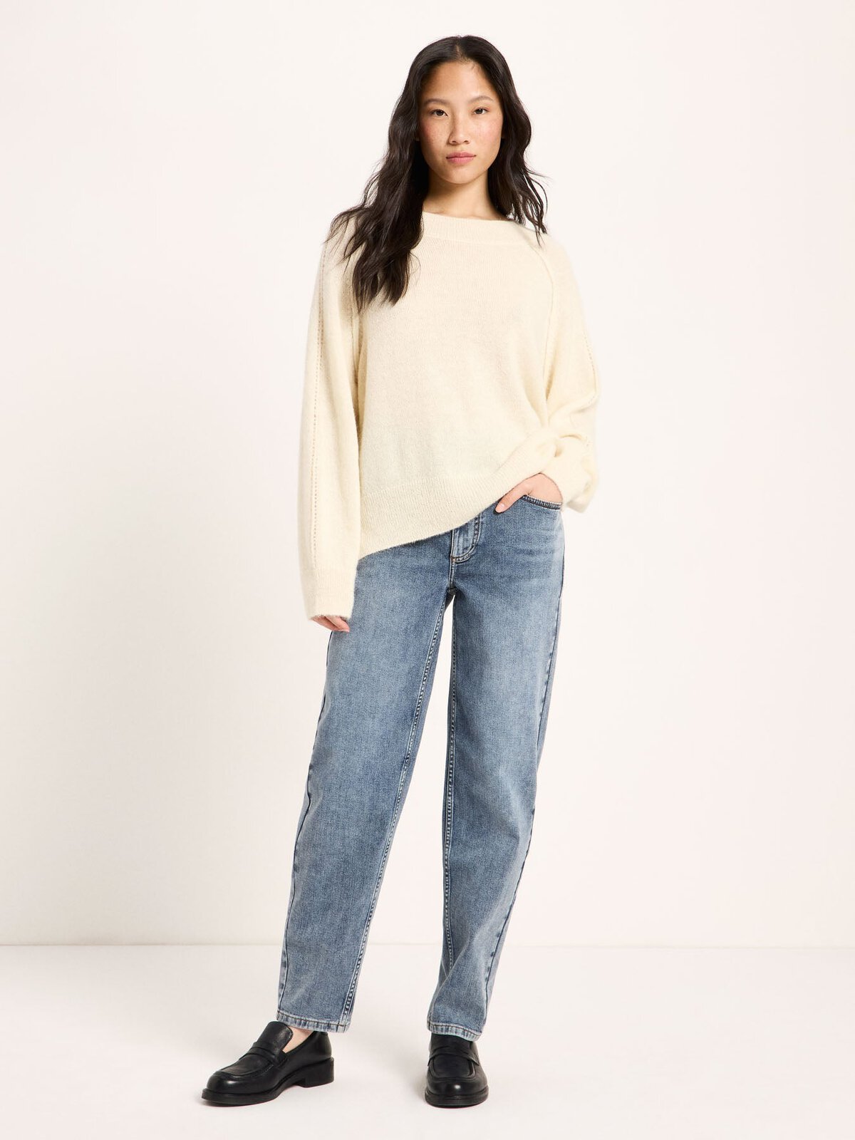 Pullover mit Raglannaht - Off White von Lanius