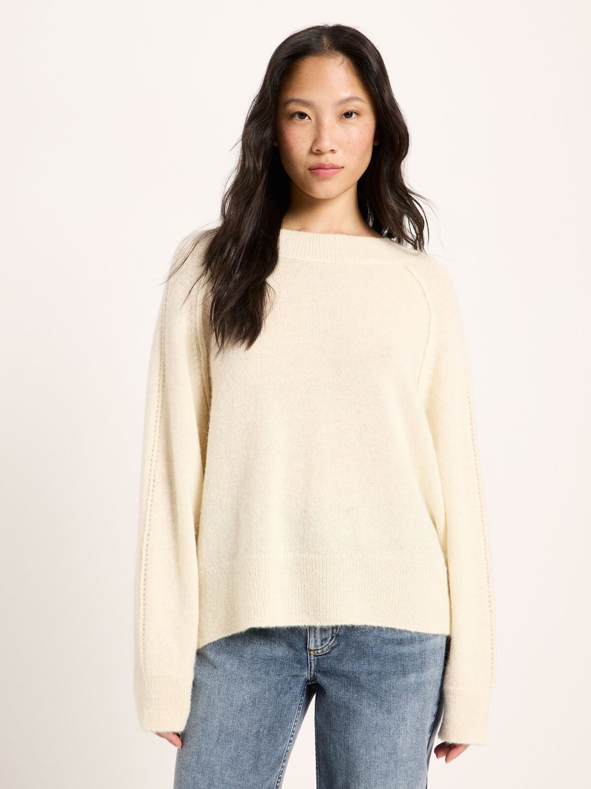 Pullover mit Raglannaht - Off White von Lanius