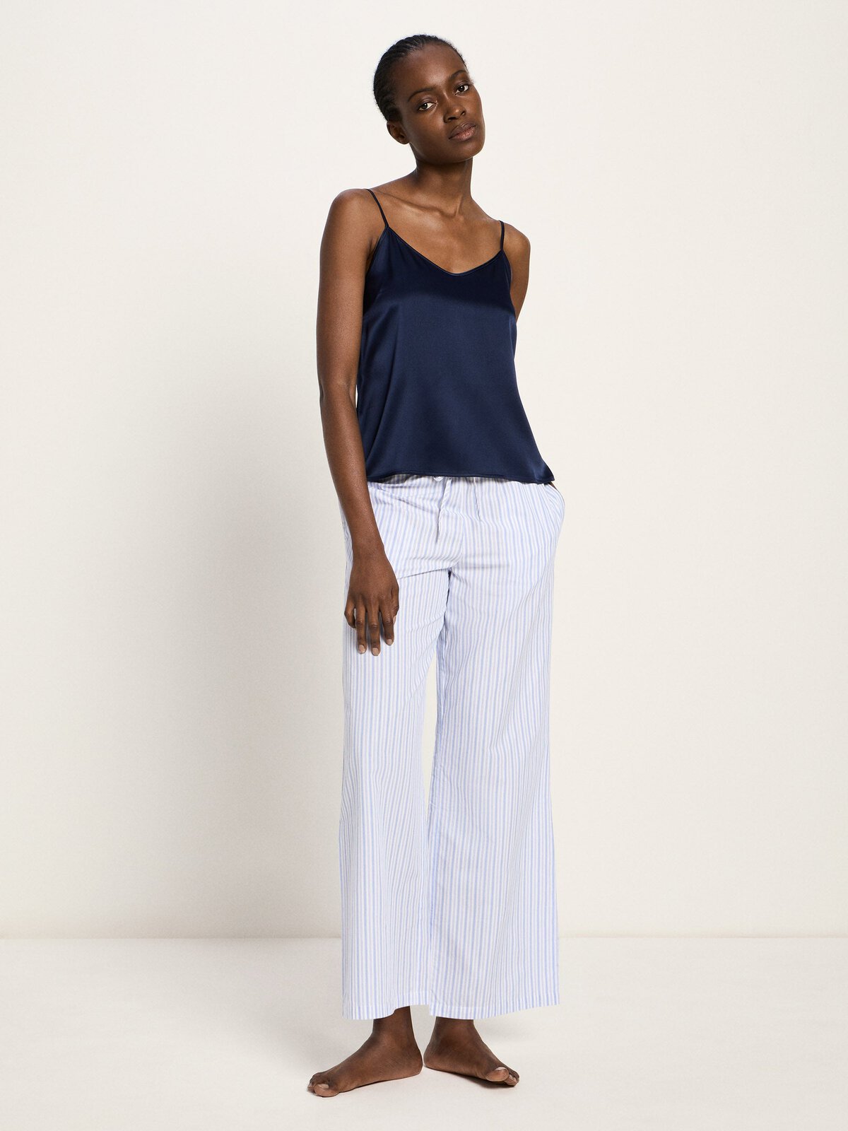 Pyjama Hose - White / Blue von Lanius