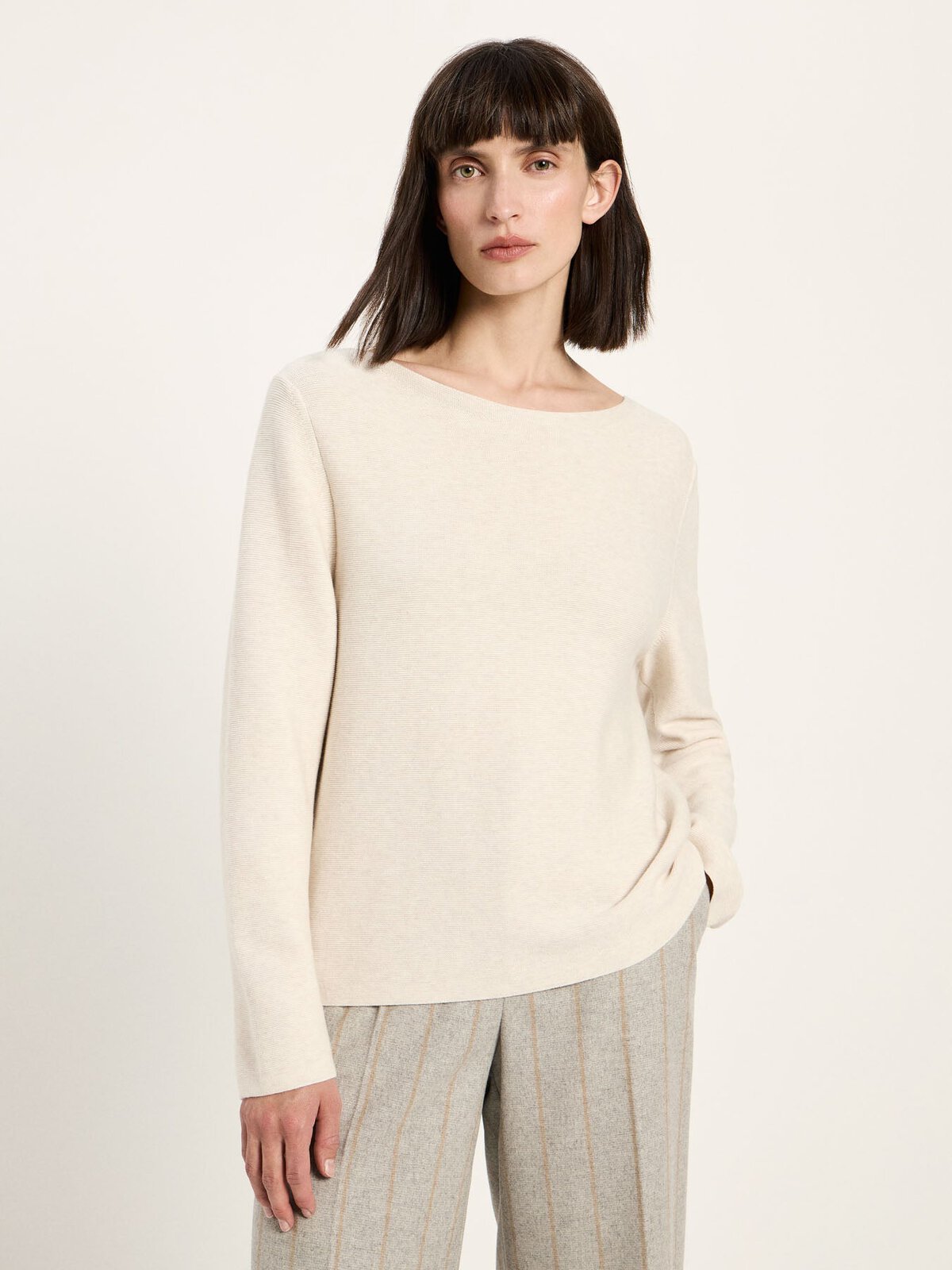 U-Boot Pullover (GOTS) - Off White Melange von Lanius