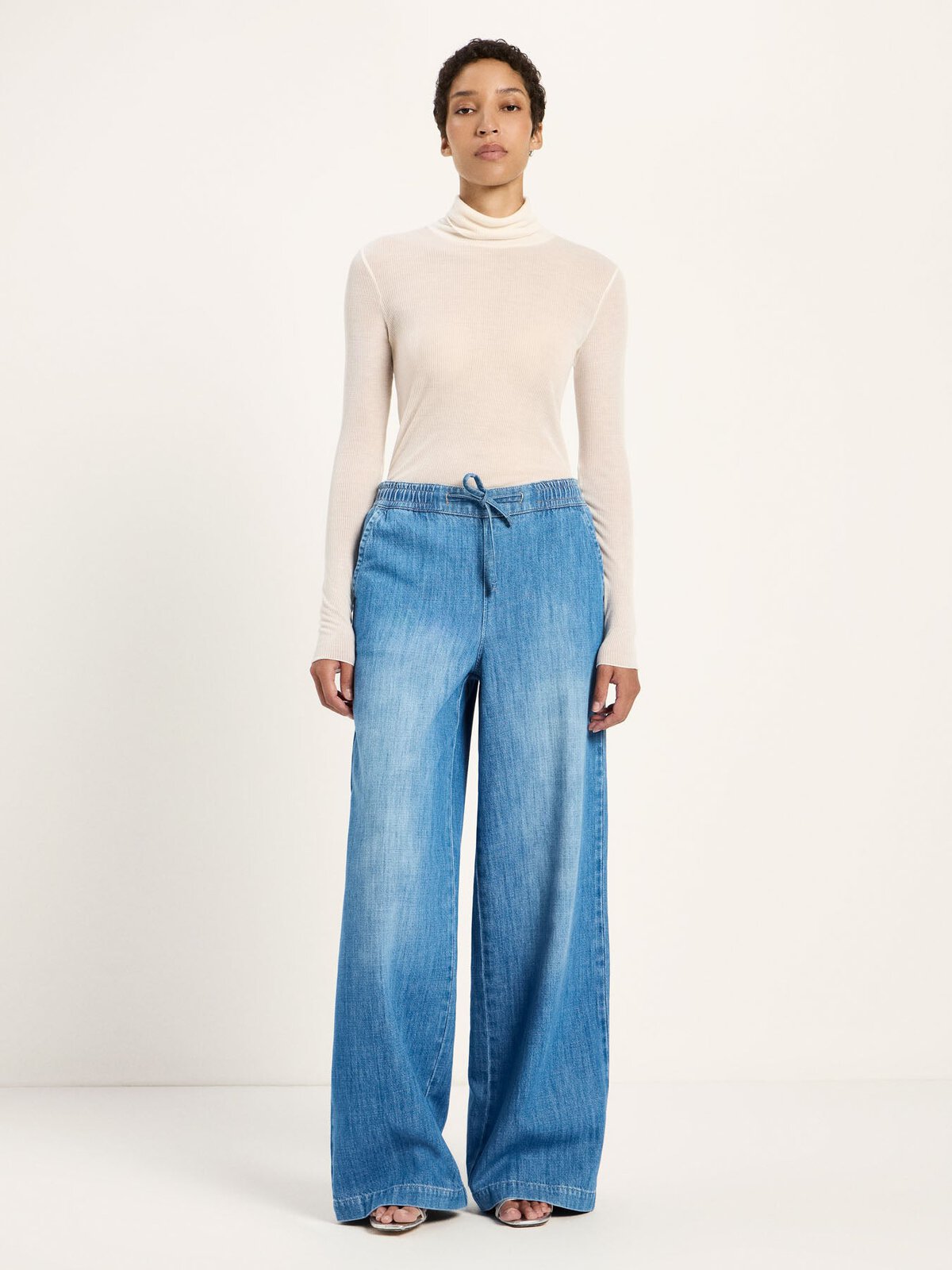 Vorbestellung - Wide Jeans "SHORE" (GOTS) - Mid Blue Denim von Lanius