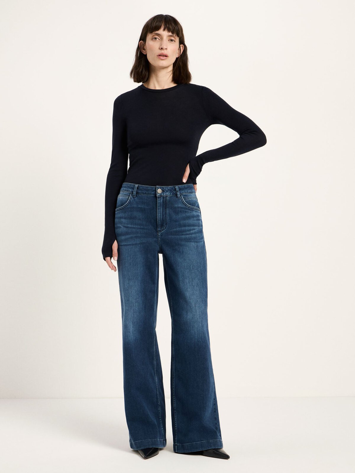 Wide Jeans "SALT" (GOTS) - Night Blue Denim von Lanius