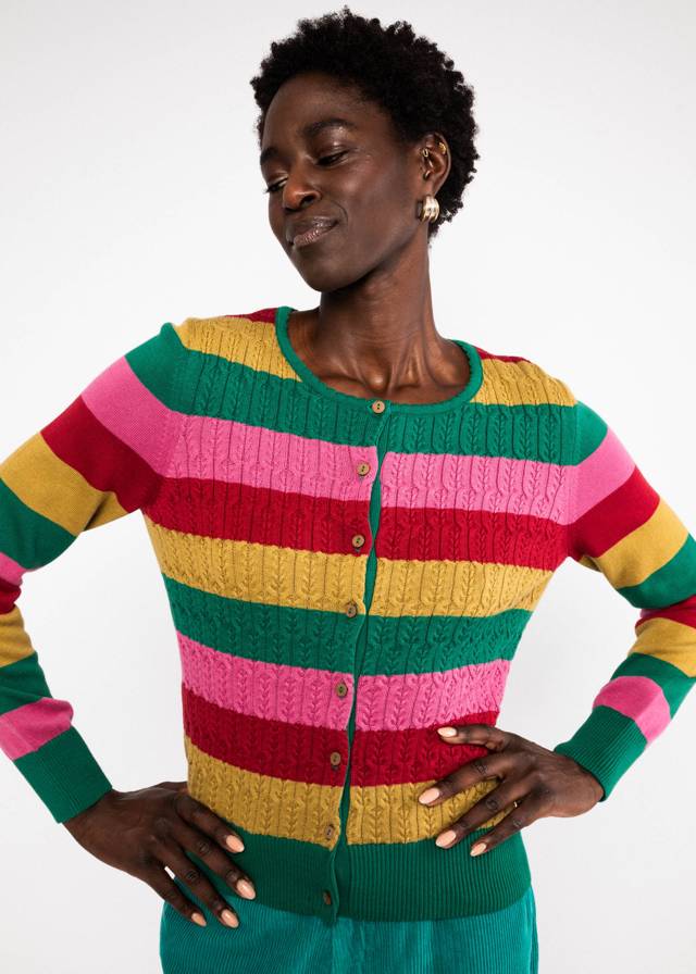 Cardigan Save the Brave Candy - Little Party Stripe Knit von Blutsgeschwister
