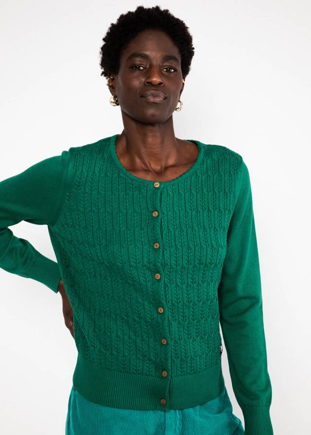 Cardigan Save the Brave - Folklore Green Knit von Blutsgeschwister