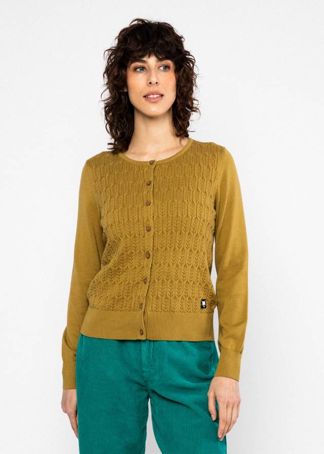 Cardigan Save the Brave - Folklore Light Yellow von Blutsgeschwister