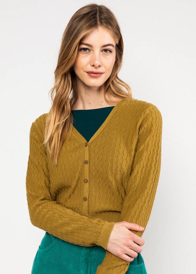 Cardigan Save the World - Folklore Light Yellow von Blutsgeschwister