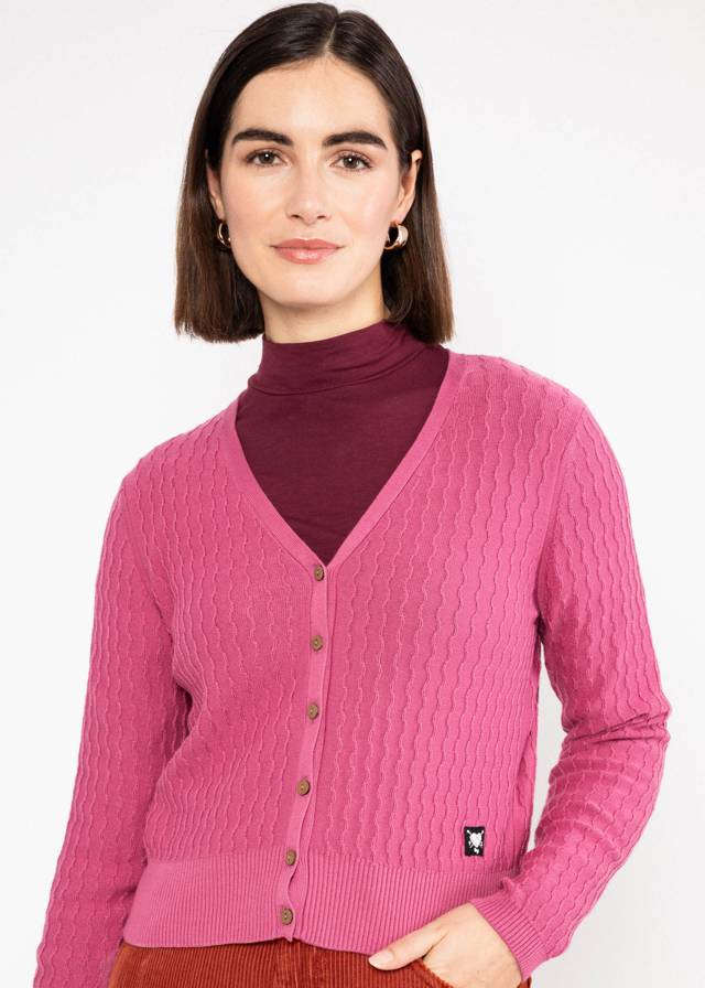 Cardigan Save the World - Folklore Pink Knit von Blutsgeschwister