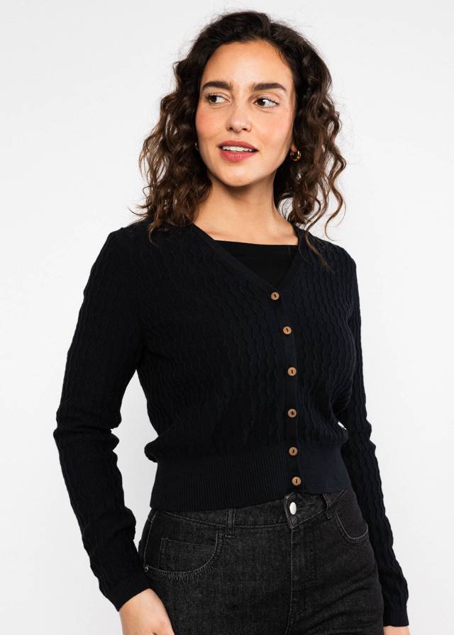 Cardigan Save the World - Plain Black Braid von Blutsgeschwister
