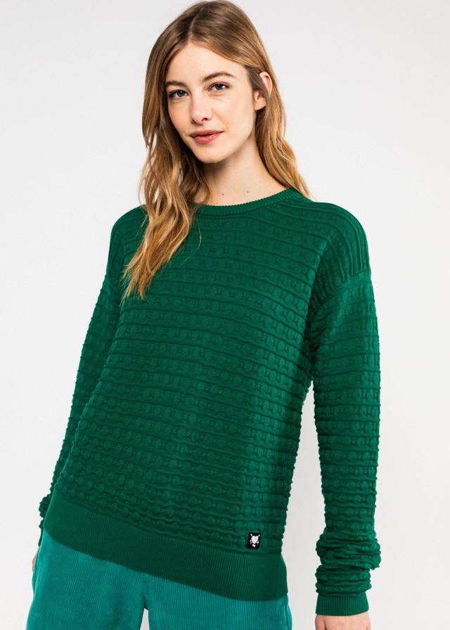 Strickpullover Chic Promenade - Folklore Green Knit von Blutsgeschwister