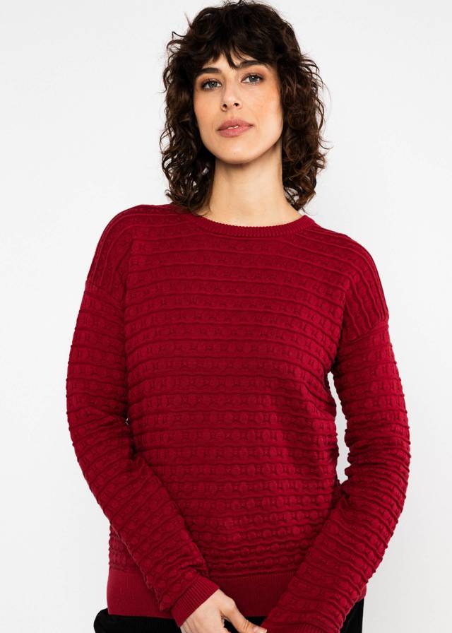 Strickpullover Chic Promenade - Folklore Red Knit von Blutsgeschwister
