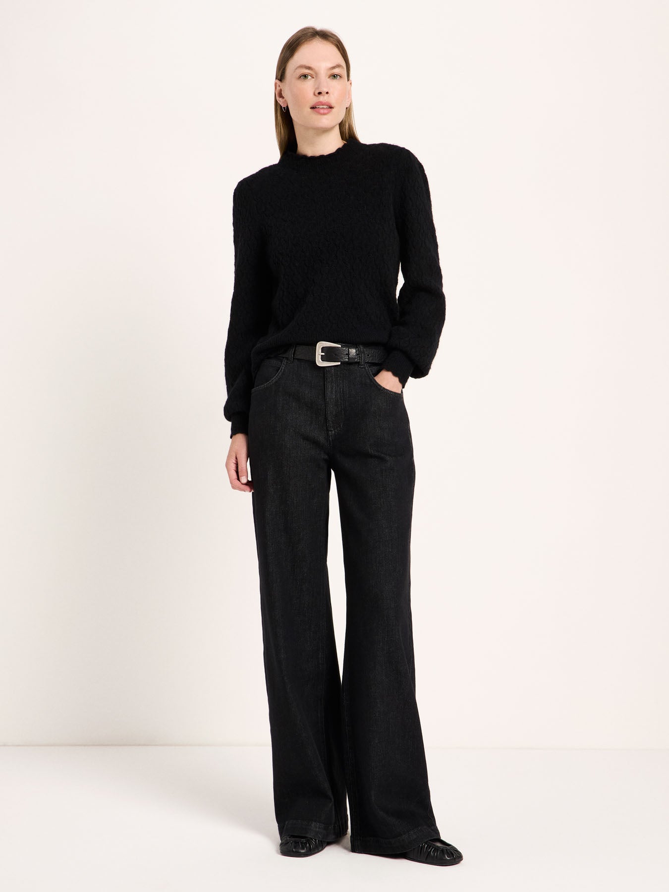 Ajour Pullover - Black von Lanius