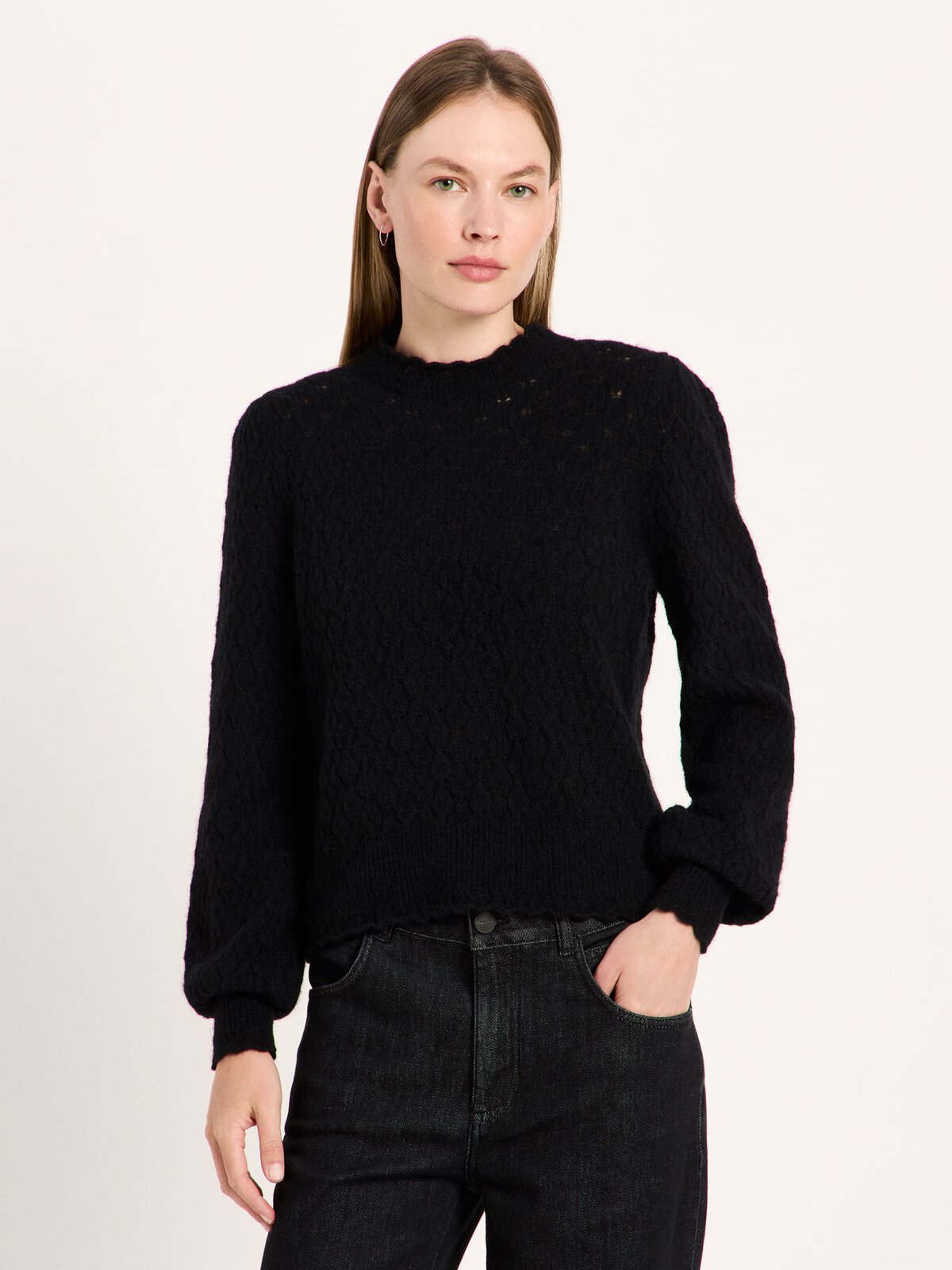 Ajour Pullover - Black von Lanius